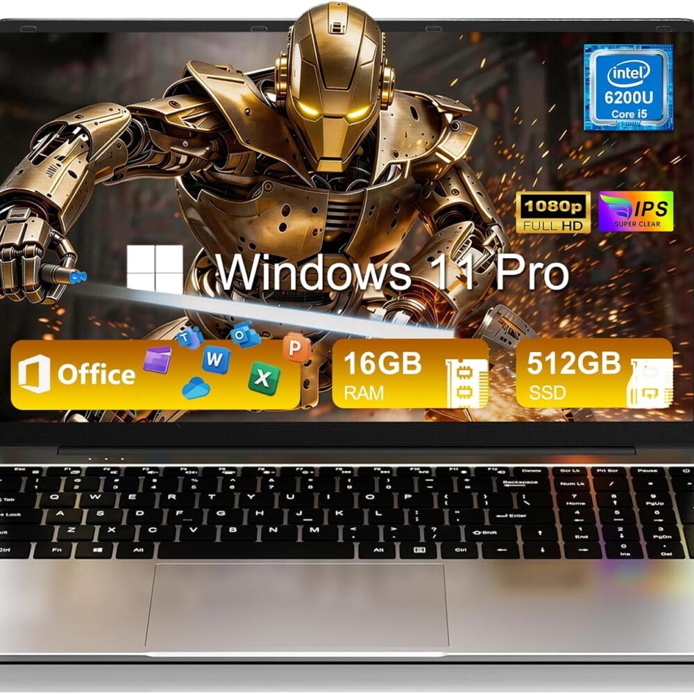 2026 Premium 15.6" FHD Business Laptop Computer, 16GB RAM 512GB SSD, Core i5(up to 2.8Ghz), Windows 11 Pro, Backlit Keyboard, Numeric Keypad, Slim Student Notebook PC