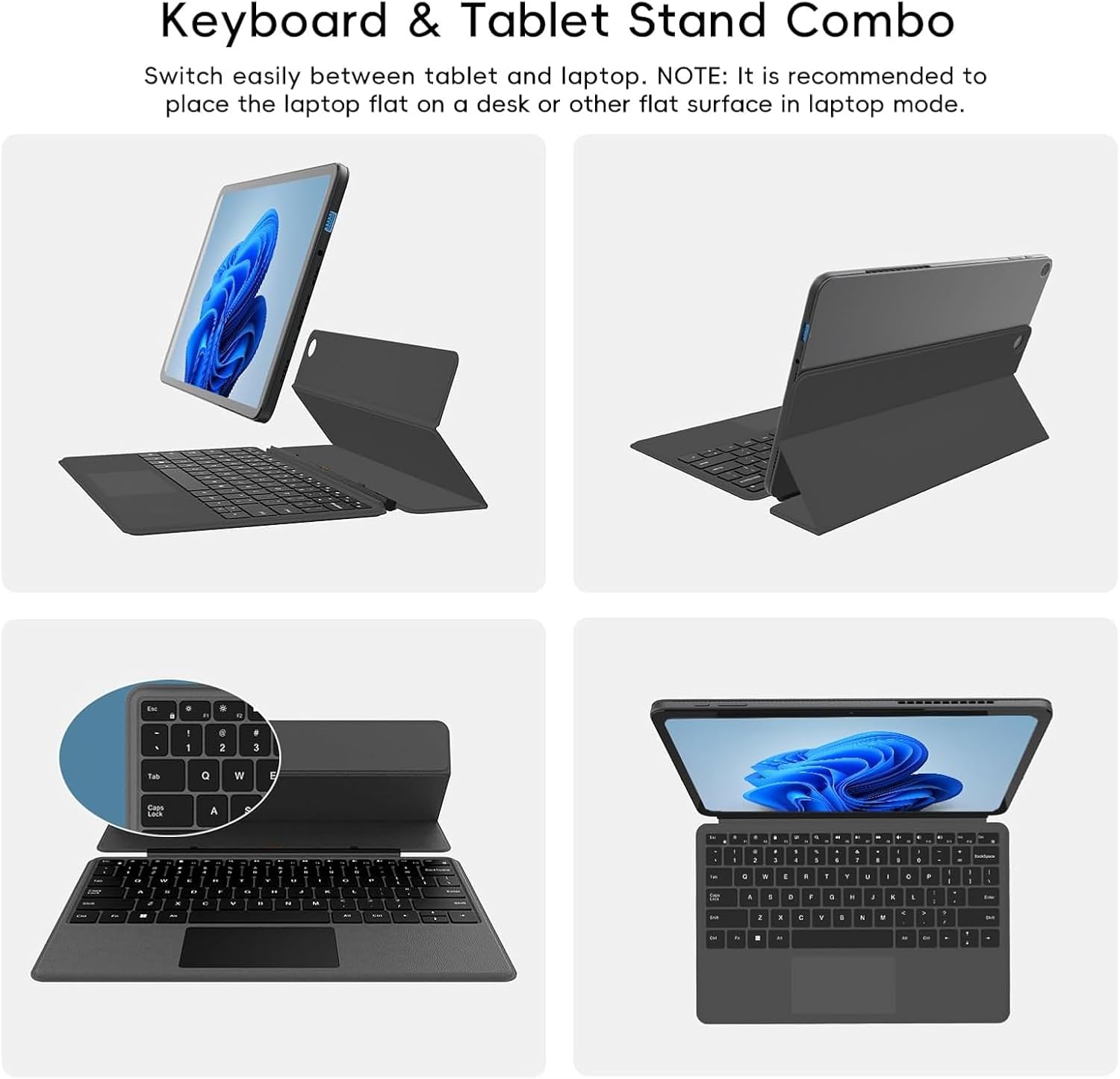 2-in-1 Laptop/Tablet, 10.1" FHD IPS Touchscreen, 8GB RAM 256GB SSD | Windows 11 Tablet with Magnetic Keyboard, 6500Y CPU, USB-C, 2 Stereo Speakers, for Home Office Students Business - Image 5