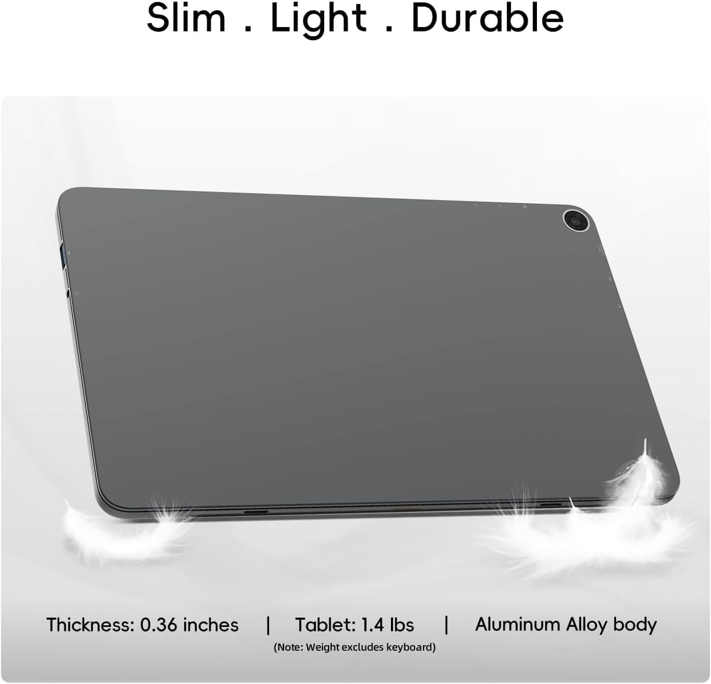 2-in-1 Laptop/Tablet, 10.1" FHD IPS Touchscreen, 8GB RAM 256GB SSD | Windows 11 Tablet with Magnetic Keyboard, 6500Y CPU, USB-C, 2 Stereo Speakers, for Home Office Students Business - Image 8