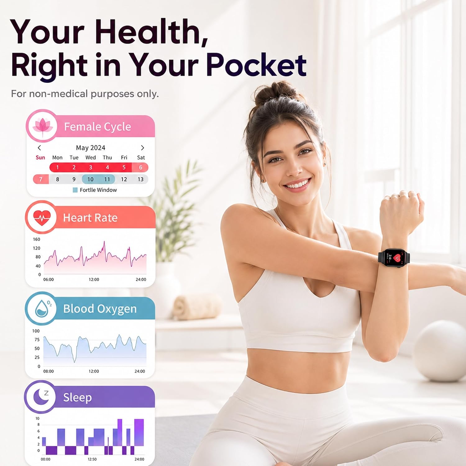 Smart Watch for Women Men, Answer/Make Call, 1.83"HD Touchscreen, 2 Bands | IP67 Waterproof Fitness Tracker, Heart Rate/Sleep Monitor, DIY Dial, Multi-Sport Modes Pedometer, Smartwatch for iOS/Android - Image 3